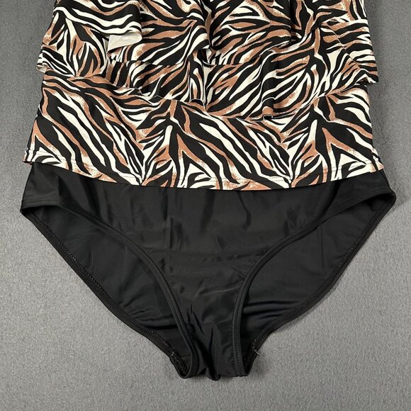 Byron Blue Australia Womens 12 US 1 Piece Scoop Neck Tankini Swim Suit - Picture 2 of 11